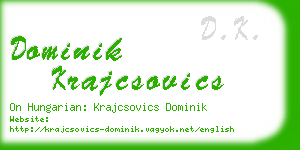 dominik krajcsovics business card